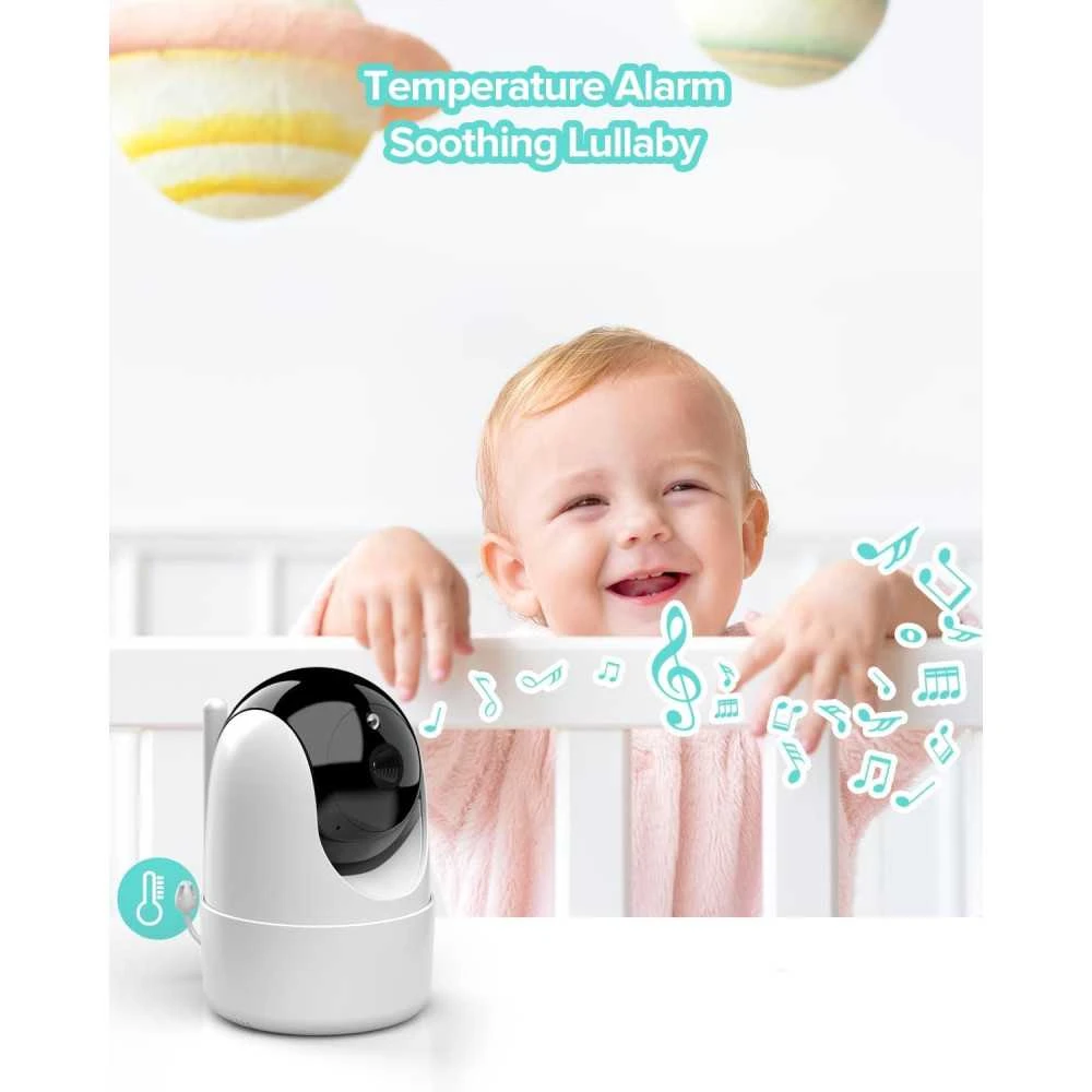 5” Video Baby Monitor With Camera 2 Way Talk Night Vision Temperature Sensor Lullabies & Long Battery Life 5 5” Video Baby Monitor With Camera 2 Way Talk Night Vision Temperature Sensor Lullabies & Long Battery Life - Image 3