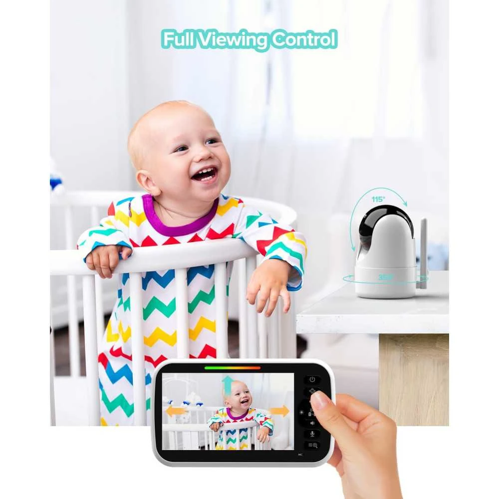 5” Video Baby Monitor With Camera 2 Way Talk Night Vision Temperature Sensor Lullabies & Long Battery Life 6 5” Video Baby Monitor With Camera 2 Way Talk Night Vision Temperature Sensor Lullabies & Long Battery Life - Image 4