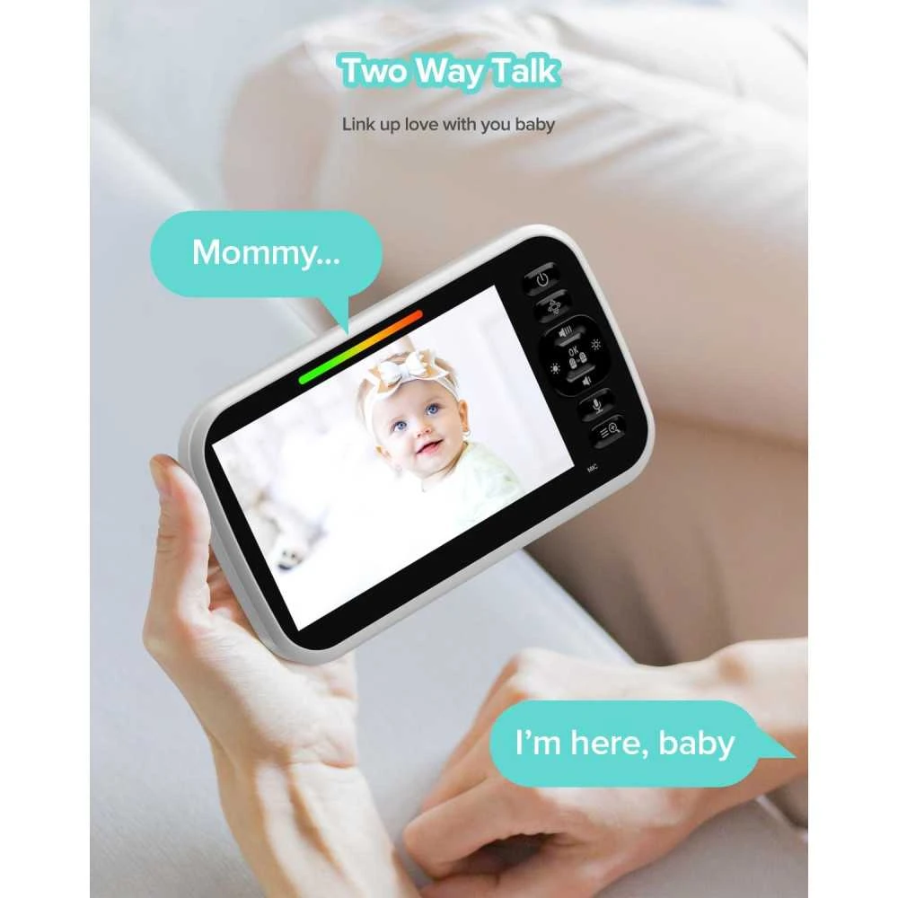 5” Video Baby Monitor With Camera 2 Way Talk Night Vision Temperature Sensor Lullabies & Long Battery Life 11 5” Video Baby Monitor With Camera 2 Way Talk Night Vision Temperature Sensor Lullabies & Long Battery Life - Image 9