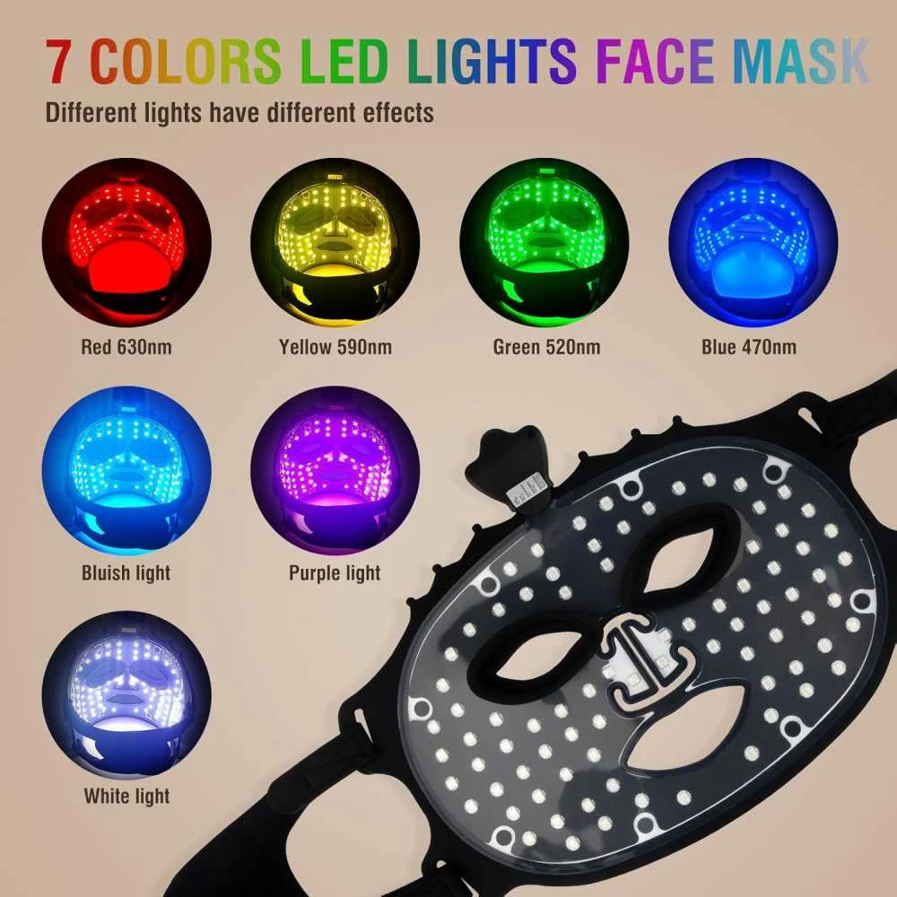 7 Color LED Face Mask Red Light Therapy Anti-Aging Wrinkle Care- Comfortable & Portable 4 7 Color LED Face Mask Red Light Therapy Anti-Aging Wrinkle Care- Comfortable & Portable - Image 2