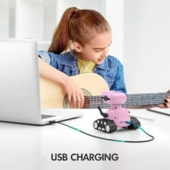 ALLCELE Girls Robot Toy, Rechargeable RC Robot For Kids, LED Eyes & Music, Remote Control, Pink, For Ages 3+ -Home Electronics Store allcele girls robot toy rechargeable rc robot for kids led eyes music remote control pink for ages 3 4