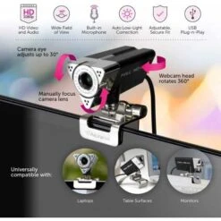 Aluratek 1080p HD Webcam: Crystal-Clear Desktop & Conference Streaming 13 Aluratek 1080p HD Webcam: Crystal-Clear Desktop & Conference Streaming -Home Electronics Store aluratek awc01f the triangular webcam 1 3