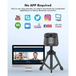 Auto-Face Tracking Webcam With Built-in Microphone And Tripod -Home Electronics Store auto face tracking webcam with built in microphone and tripod 5