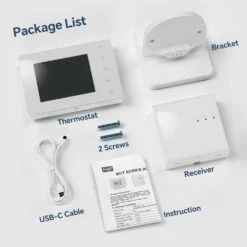 Beok Wireless Thermostat With Receiver, WiFi Smart Control, Alexa & Google Home Compatible, USB Powered, LCD Screen -Home Electronics Store beok wireless thermostat with receiver wifi smart control alexa google home compatible usb powered lcd screen 2