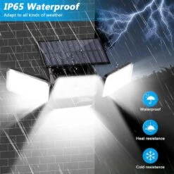 Bright Waterproof Solar Lights With Motion Sensor And Remote, 2500 Lumens, 2-Pack