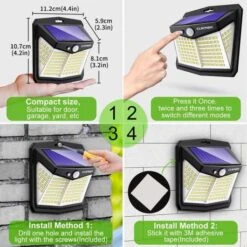 Solar LED Security Light - Wireless, Waterproof Outdoor Lighting Solution 12 Solar LED Security Light - Wireless, Waterproof Outdoor Lighting Solution -Home Electronics Store claoner solar lights the motion sensor street lights 3