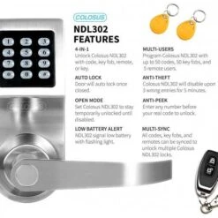 Colosus NDL302 Smart Digital Lock: Keyless Convenience With Enhanced Security -Home Electronics Store colosus ndl302 total security 1 8