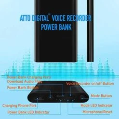PoweRec Voice Activated Recorder: Ultimate Audio Clarity & Longevity -Home Electronics Store computer atto digital powerec the voice recorder 3 in 1 atto digital powerec is a voice recorder with 14 days of autonomy and en 6