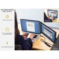 SideTrak Slide Portable Monitor: Dual-Screen Productivity Anywhere 14 SideTrak Slide Portable Monitor: Dual-Screen Productivity Anywhere -Home Electronics Store computer sidetrak monitor improve your productivity the sidetrak monitor allows you to get more productive by providing a dual s 3