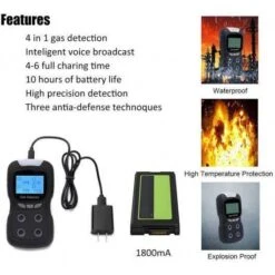 Stay Safe Everywhere: Portable 4 Gas Monitor With Real-Time Alerts -Home Electronics Store coreel portable the harmful gas monitor 1 4