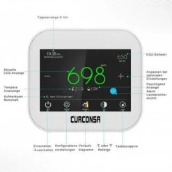 CURCONSA Multi-Sensor Air Quality Monitor With CO2 Detection And Climate Control -Home Electronics Store curconsa the monitor for good air quality 2