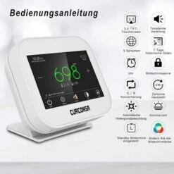 CURCONSA Multi-Sensor Air Quality Monitor With CO2 Detection And Climate Control -Home Electronics Store curconsa the monitor for good air quality 4