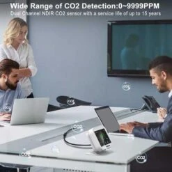 CURCONSA Multi-Sensor Air Quality Monitor With CO2 Detection And Climate Control -Home Electronics Store curconsa the monitor for good air quality 5