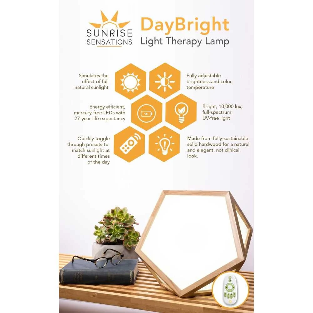 DayBright 10000 Lux Light Therapy Lamp, UV-Free, Adjustable Brightness, Remote Control, Elegant Design 4 DayBright 10000 Lux Light Therapy Lamp, UV-Free, Adjustable Brightness, Remote Control, Elegant Design - Image 2