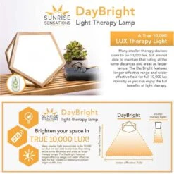 DayBright 10000 Lux Light Therapy Lamp, UV-Free, Adjustable Brightness, Remote Control, Elegant Design