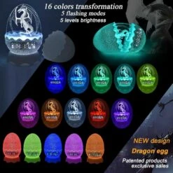 Dragon Egg Alarm Clock: Night Light, White Noise & Bluetooth Speaker For Kids & Adults -Home Electronics Store dragon egg alarm clock night light white noise bluetooth speaker for kids adults 6