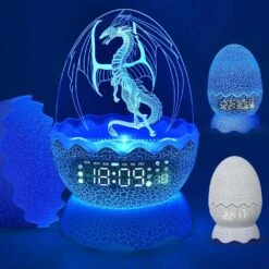 Dragon Egg Alarm Clock: Night Light, White Noise & Bluetooth Speaker For Kids & Adults -Home Electronics Store dragon egg alarm clock night light white noise bluetooth speaker for kids adults 8