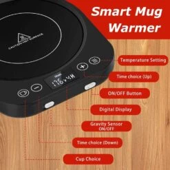 Electric Mug & Candle Warmer With 9 Heat Settings, Auto Shut-Off & Timer -Home Electronics Store electric mug candle warmer with 9 heat settings auto shut off timer 3