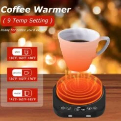 Electric Mug & Candle Warmer With 9 Heat Settings, Auto Shut-Off & Timer -Home Electronics Store electric mug candle warmer with 9 heat settings auto shut off timer 4