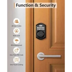 Secure Keyless Entry Door Lock With Keypad, Auto Lock, And Weatherproof Design -Home Electronics Store entry door electronic keypad lock teeho 1 4