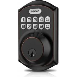Secure Keyless Entry Door Lock With Keypad, Auto Lock, And Weatherproof Design -Home Electronics Store entry door electronic keypad lock teeho 1 6