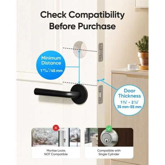 Eufy Smart Lock C220 & Video Smart Lock E330 Fingerprint, Wi-Fi Control, 6 Unlock Methods, Alexa & Google Assistant Compatible 8 Eufy Smart Lock C220 & Video Smart Lock E330 Fingerprint, Wi-Fi Control, 6 Unlock Methods, Alexa & Google Assistant Compatible - Image 6