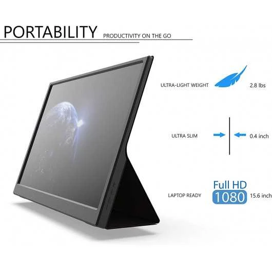 Ultra-Slim GTEK 15.8” Portable Monitor: Your On-The-Go HD Display Solution 5 Ultra-Slim GTEK 15.8” Portable Monitor: Your On-The-Go HD Display Solution - Image 3