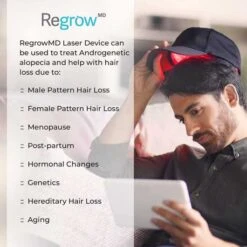 HairMax RegrowMD Laser Hair Growth Device - FDA Cleared, Fast Results -Home Electronics Store hairmax regrowmd laser hair growth cap fda cleared 272 medical grade lasers 4