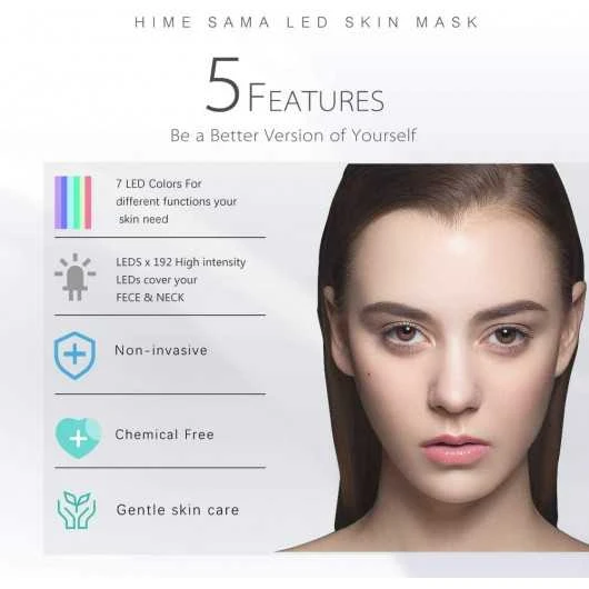 Unlock Radiant Skin: HIME SAMA Pro 7 Color LED Mask For Face & Neck 5 Unlock Radiant Skin: HIME SAMA Pro 7 Color LED Mask For Face & Neck - Image 3
