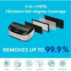 Homedics Desktop Air Purifier – Compact, HEPA Filter, Removes Allergens, Dust, And Odors For Clean Air At Home Or Office -Home Electronics Store homedics totalclean ap dt10 breathe easier 1 3