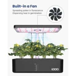 IDOO Hydroponics Growing System: Grow Fresh Herbs & Veggies Indoors Year-Round -Home Electronics Store idoo 12pods hydroponics growing system indoor garden with led grow light plants germination kit built in fan automatic 2