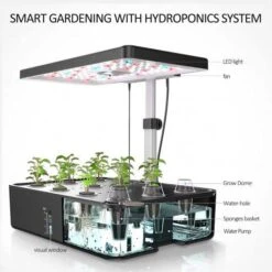 IDOO Hydroponics Growing System: Grow Fresh Herbs & Veggies Indoors Year-Round -Home Electronics Store idoo 12pods hydroponics growing system indoor garden with led grow light plants germination kit built in fan automatic 6