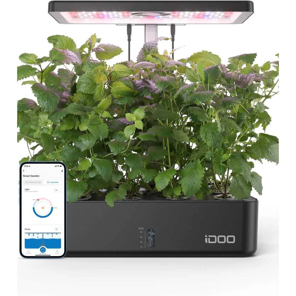 IDOO Hydroponic Garden With 12 Pods, Built-in Fan, LED Light, And 4.5L Tank For Indoor Herbs And Vegetables 9 IDOO Hydroponic Garden With 12 Pods, Built-in Fan, LED Light, And 4.5L Tank For Indoor Herbs And Vegetables - Image 7