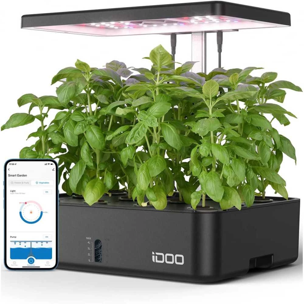 IDOO Hydroponic Garden With 12 Pods, Built-in Fan, LED Light, And 4.5L Tank For Indoor Herbs And Vegetables 11 IDOO Hydroponic Garden With 12 Pods, Built-in Fan, LED Light, And 4.5L Tank For Indoor Herbs And Vegetables - Image 9