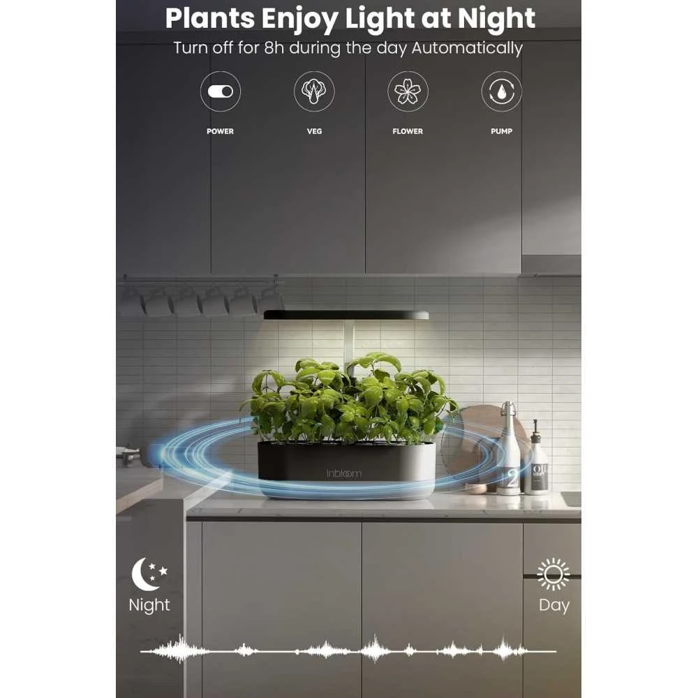 Inbloom 12 Pods Hydroponic Growing System Kit Easy Indoor Herb Garden With Adjustable Light & Automatic Water Pump 5 Inbloom 12 Pods Hydroponic Growing System Kit Easy Indoor Herb Garden With Adjustable Light & Automatic Water Pump - Image 3