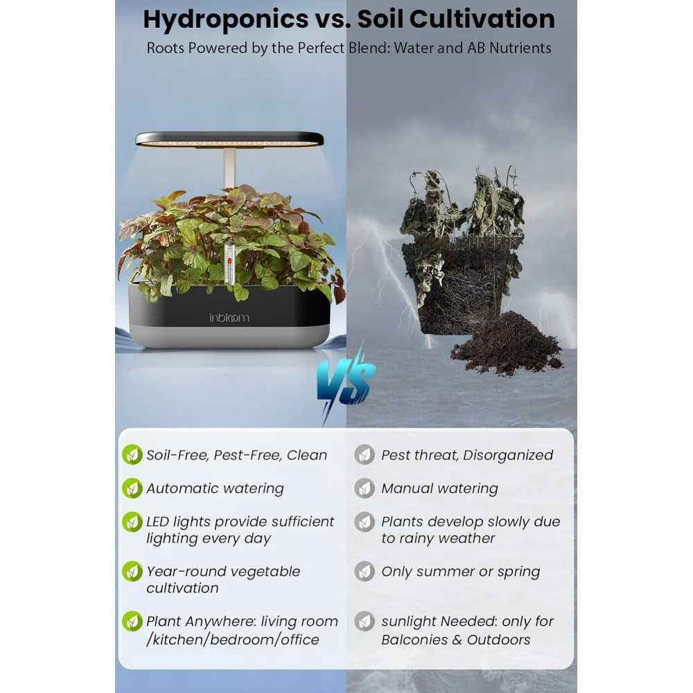 Inbloom 12 Pods Hydroponic Growing System Kit Easy Indoor Herb Garden With Adjustable Light & Automatic Water Pump 8 Inbloom 12 Pods Hydroponic Growing System Kit Easy Indoor Herb Garden With Adjustable Light & Automatic Water Pump - Image 6