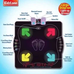 Kidzlane Step 'N' Dance Mat: Wireless Fun With Lights & Music For Kids -Home Electronics Store kidzlane dance mat the square dance mat 1 2