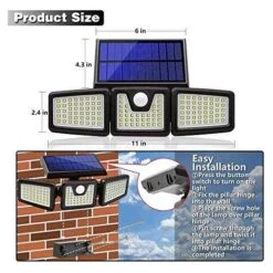 Bright 800LM Solar Security Lights - 270° Wide Angle Illumination With Motion Sensor