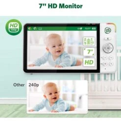 LeapFrog 7" HD Baby Monitor With 360° Camera, Color Night Vision, 8X Zoom, 2 Way Talk, Night Light, Temperature -Home Electronics Store leapfrog 7 hd baby monitor with 360° camera color night vision 8x zoom 2 way talk night light temperature 3