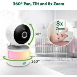 LeapFrog 7" HD Baby Monitor With 360° Camera, Color Night Vision, 8X Zoom, 2 Way Talk, Night Light, Temperature -Home Electronics Store leapfrog 7 hd baby monitor with 360° camera color night vision 8x zoom 2 way talk night light temperature 6