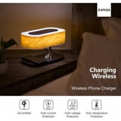 Masdio Bedside Lamp With Bluetooth Speaker & Wireless Charging - Illuminate & Entertain