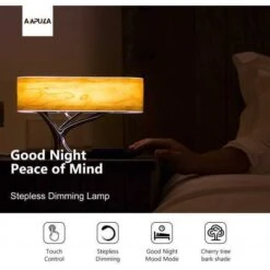 Masdio Bedside Lamp With Bluetooth Speaker & Wireless Charging - Illuminate & Entertain -Home Electronics Store lighting light of tree the design wireless lamp light of tree is a bedside table lamp with a decorative design shaped in a tree 1 6