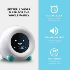 LittleHippo Mella Sleep Trainer: Night Light, Sound Machine & Alarm Clock For Kids