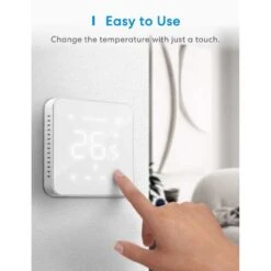 Meross WiFi Thermostat: 16A Smart Controller For Electric Floor Heating, HomeKit & Alexa Compatible, LED Touch, Voice Control -Home Electronics Store meross wifi thermostat 16a smart controller for electric floor heating homekit alexa compatible led touch voice control 6