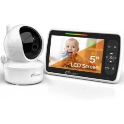 5" Video Baby Monitor - Pan-Tilt-Zoom, Night Vision, Temp Display, Two-Way Audio, 960ft Range