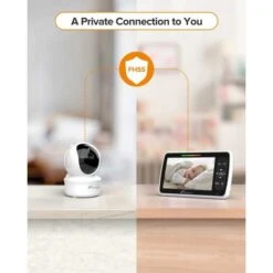 5" Video Baby Monitor - Pan-Tilt-Zoom, Night Vision, Temp Display, Two-Way Audio, 960ft Range -Home Electronics Store moniteur bebe moniteur video grand ecran 5 avec telecommande pan tilt zoom vision nocturne infrarouge affichage de la 5