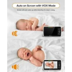 5" Video Baby Monitor - Pan-Tilt-Zoom, Night Vision, Temp Display, Two-Way Audio, 960ft Range -Home Electronics Store moniteur bebe moniteur video grand ecran 5 avec telecommande pan tilt zoom vision nocturne infrarouge affichage de la 8