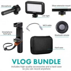 Elevate Your Vlogs: Movo Smartphone Stereo Mic With Wireless Remote -Home Electronics Store movo v7 the complete kit for vlogger 6