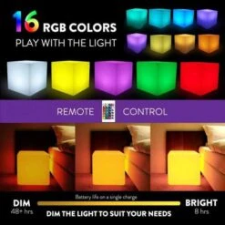 Mr.Go's LED Cube: Rechargeable & Waterproof Light For Ambient Color Changing Decor -Home Electronics Store mrgo 16 the light cube 8