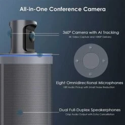 NexiGo 360° AI Conference Camera – 4K Video, Auto-Tracking, Noise-Cancelling Mics -Home Electronics Store nexigo meeting 360 8k captured ai powered framing speaker tracking 1080p hd 360 degree smart aio video conference camera 8 3